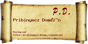 Pribinyecz Domán névjegykártya